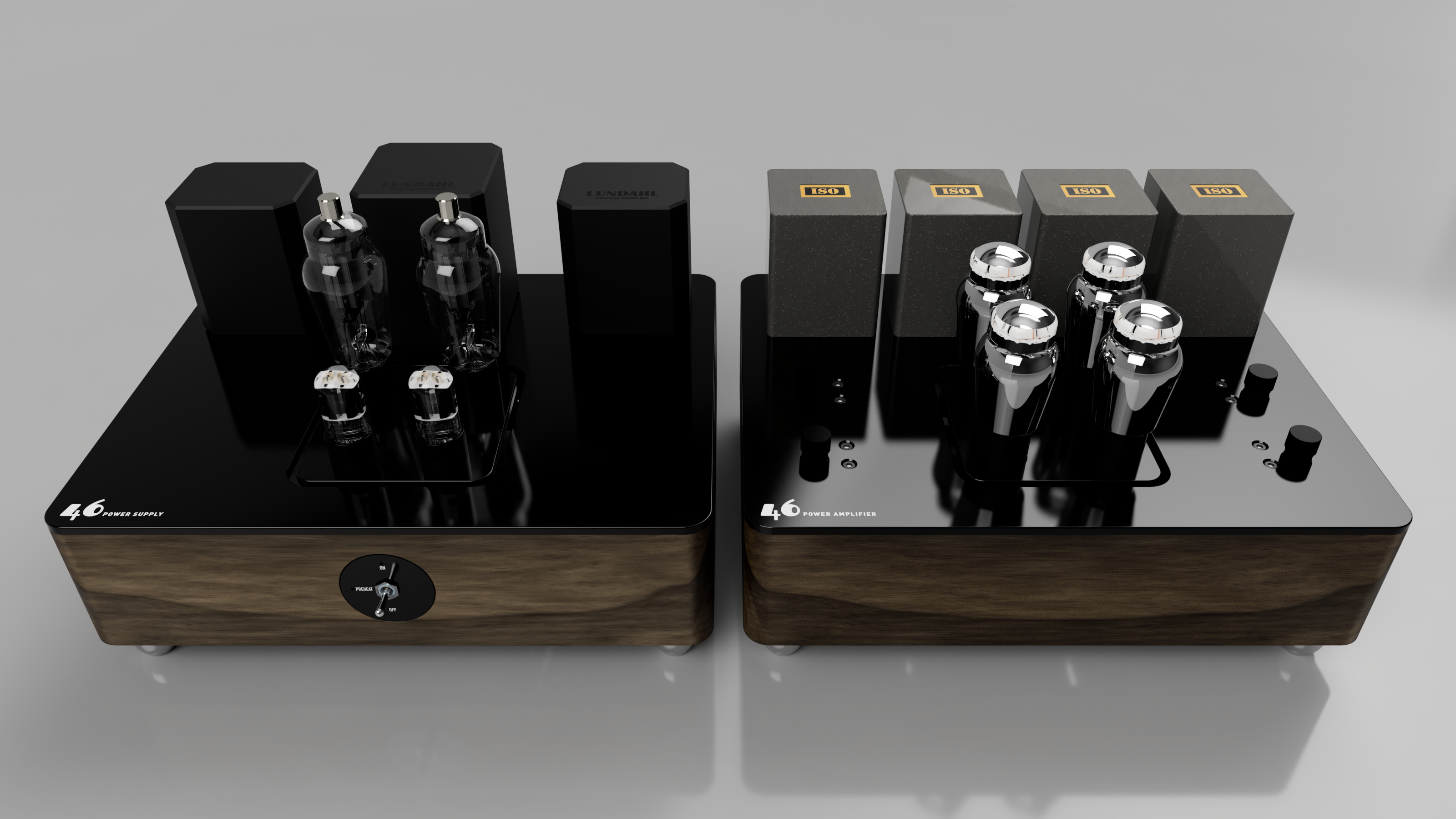 46 power amplifier with 866A mercury power supply front